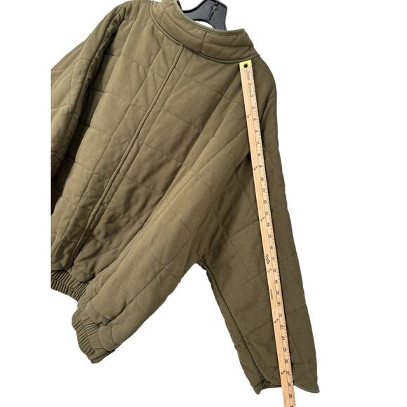 Hayden Los Angeles Quilted Oversize Jacket Coat Plus Size 1X Green Dolman Sleeve - Picture 6 of 11